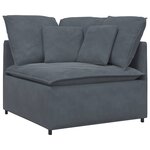 vidaXL Canapé modulaire avec coussins en velours gris foncé