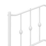 vidaXL Cadre de lit métal avec tête de lit blanc 80x200 cm