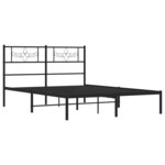 vidaXL Cadre de lit métal sans matelas avec tête de lit noir 140x200cm