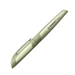 Stylo plume rechargeable monochrome Stabilo Flow - Plume M de haute qualité - Poignée ergonomique - Cartouche bleu roi incluse - Corps vert clair