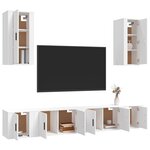 vidaXL Ensemble de meubles TV 6 Pièces Blanc Bois d'ingénierie