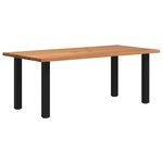 vidaXL Table à manger bord naturel bois massif chêne rectangulaire