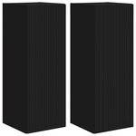 vidaXL Meuble TV mural 2 Pièces Noir 30 x 31 x 80 cm Bois d'ingénierie