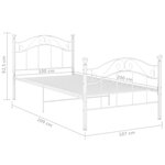 vidaXL Cadre de lit sans matelas blanc métal 100x200 cm