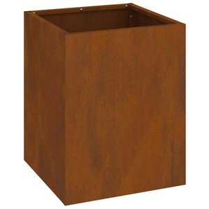 vidaXL Cache-pot de jardin Acier patiné 32 x 32 x 40 cm Acier patiné