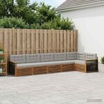 vidaXL Ensemble de canapés d'extérieur 6 pc Naturel et gris clair