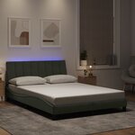 vidaXL Cadre de lit avec lumières LED gris clair 140x200 cm