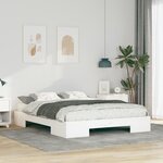 vidaXL Cadre de lit surélevé avec stockage Blanc Bois massif en pin