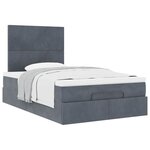 vidaXL Cadre de lit ottoman et matelas gris foncé 120x200 cm velours