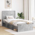 vidaXL Tête de lit Gris béton Bois d'ingénierie