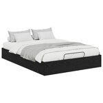 vidaXL Cadre de lit ottoman avec stockage Chêne noir 193 x 120 x 25 cm