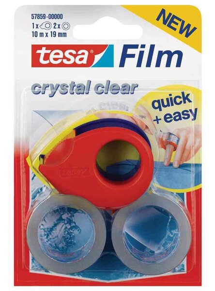 Mini dévidoir inclus 2 ruban adhésif film 19 mm x 10 m tesa