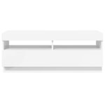 vidaXL Meuble TV avec lumières LED blanc brillant 100x35x40 cm