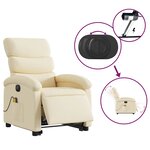 vidaXL Fauteuil inclinable de massage électrique Crème Tissu