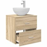 vidaXL Meuble lavabo mural Chêne Sonoma 49 5 x 35 x 63 cm