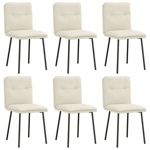 vidaXL Chaises à manger lot de 6 crème velours