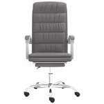 Chaise fauteuil siège pivotante de inclinable de bureau informatique étude similicuir gris 02_0024251