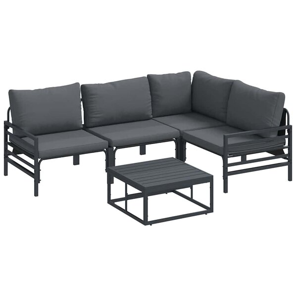 vidaXL Ensemble de canapé de jardin 6 Pièces Anthracite Acier