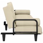 vidaXL Canapé-lit avec accoudoirs crème tissu