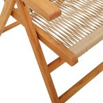 vidaXL Chaises inclinables de jardin lot de 4 beige bois massif acacia