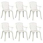 vidaXL Chaises de jardin lot de 6 fonte d'aluminium blanc
