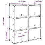 vidaXL Cubes de rangement 6 Pièces avec portes noir PP