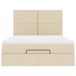 VidaXL Cadre de lit ottoman avec matelas crème 140x190 cm tissu