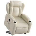vidaXL Fauteuil inclinable électrique crème similicuir