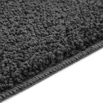 Set de 3 tapis de bain vidaXL Gris foncé en Polypropylène Antidérapant