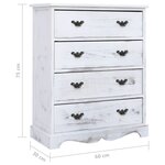 vidaXL Armoire à tiroirs Blanc 60x30x75 cm Bois