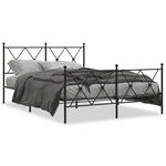 vidaXL Cadre de lit métal sans matelas avec pied de lit noir 140x200cm