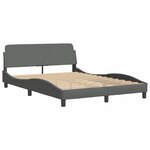 vidaXL Cadre de lit Dover gris foncé 137x190 cm tissu