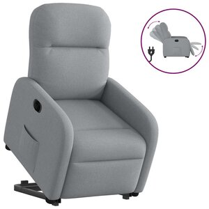 vidaXL Fauteuil inclinable électrique gris clair tissu