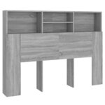 vidaXL Armoire de tête de lit Sonoma gris 140x19x103 5 cm