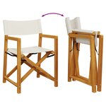 vidaXL Chaises de réalisateur pliables lot de 2 blanc crème tissu