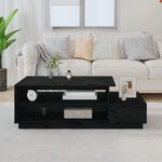 vidaXL Table basse Noir 120x50x40 5 cm Bois massif de pin