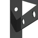 vidaXL Supports d'étagères 4 Pièces 20x2 5x14 cm noir acier inoxydable