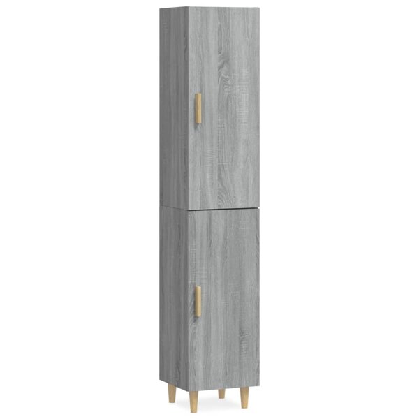 vidaXL Buffet haut Sonoma gris 34 5x34x180 cm Bois d'ingénierie