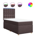 vidaXL Sommier à lattes de lit avec matelas Marron foncé 90x200 cm