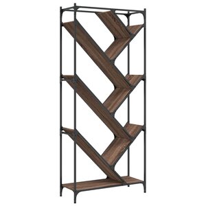 vidaXL Bibliothèque chêne marron 79x30x180 cm bois ingénierie et métal