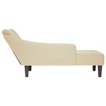 vidaXL Fauteuil long avec accoudoir droit crème tissu