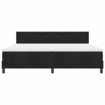 Lit Box Spring vidaXL avec Matelas et LED Noir 200x200 cm Velours