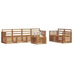 vidaXL Ensemble de canapés d'extérieur 7 Pièces Naturel
