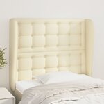 vidaXL Tête de lit avec oreilles Crème 93x23x118/128 cm Similicuir