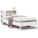 vidaXL Lit bibliothèque sans matelas blanc 75x190cm bois de pin massif