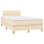 vidaXL Sommier à lattes de lit avec matelas Crème 120x200 cm Tissu
