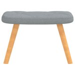 vidaXL Chaise de relaxation avec tabouret Gris clair Tissu