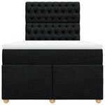 vidaXL Sommier à lattes de lit avec matelas noir 120x190 cm tissu