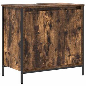 vidaXL Meuble de salle de bain lavabo chêne fumé 60x34 5x60 cm