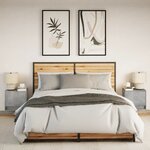 vidaXL Tables de chevet murales avec lumières LED 2 Pièces gris béton